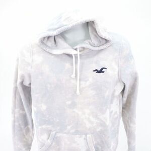 Hollister Medium Pink‎ Gray White Tie Die Hooded Sweater